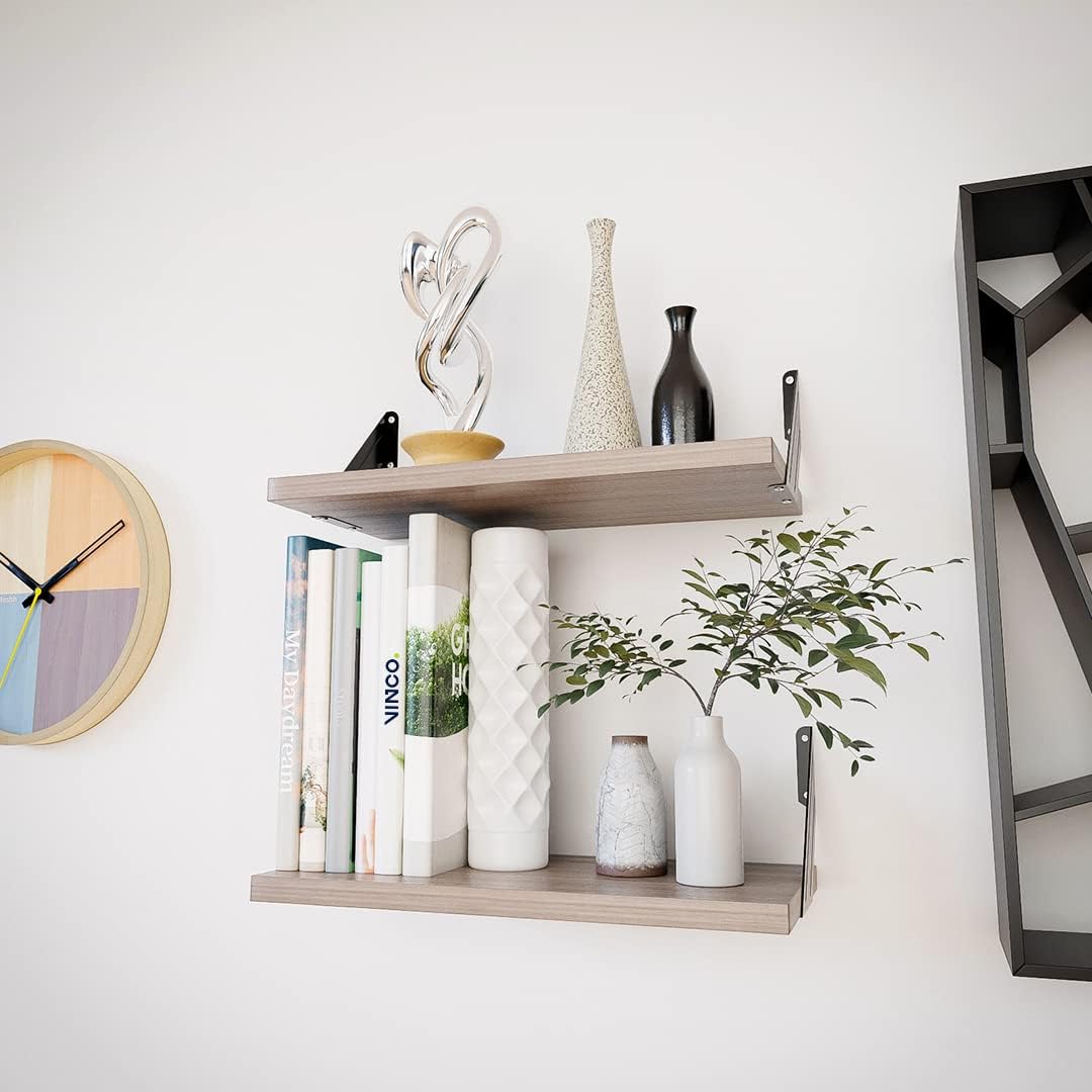 Repisa Estantería Melamina Ceniza 40x20 cm Ménsula Minimalista Moderna