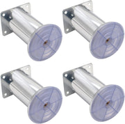 Pata Para Sofá y Muebles Redonda Acero Cromo 8 cm Con Tornillos