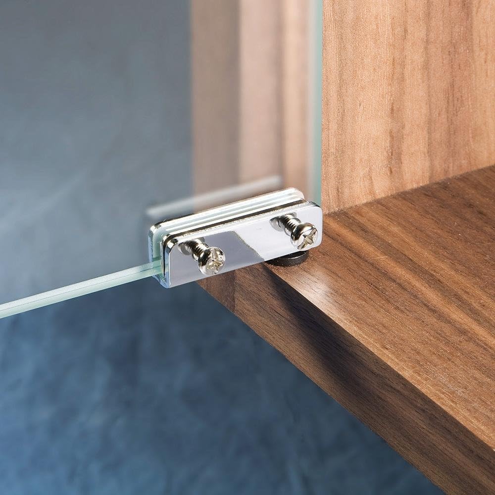 Bisagra Bivel Cromo Para Puerta Cristal Vidrio Kit 1 Puerta