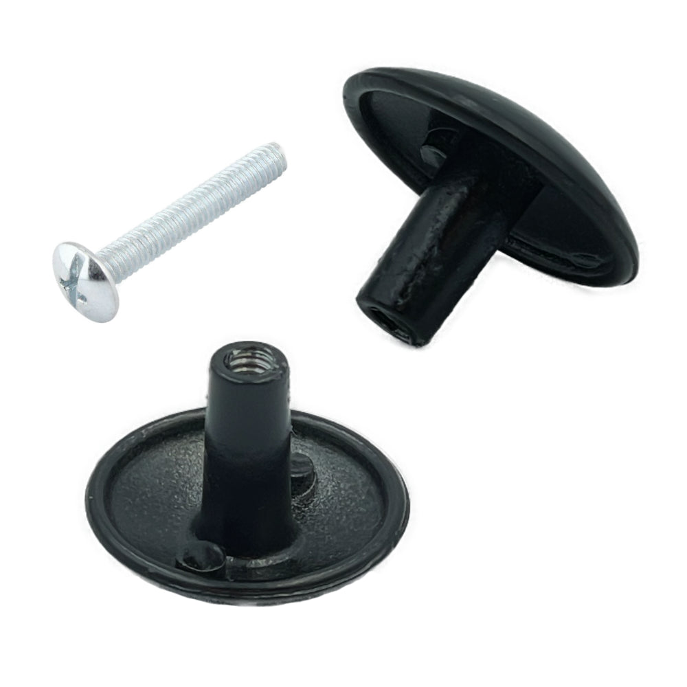 Botón Negro Con Tornillo 6321N 21 mm