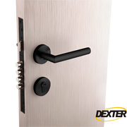 Cerradura De Manija 60 mm Deluxe "L" Negro Mate Dexter 6680