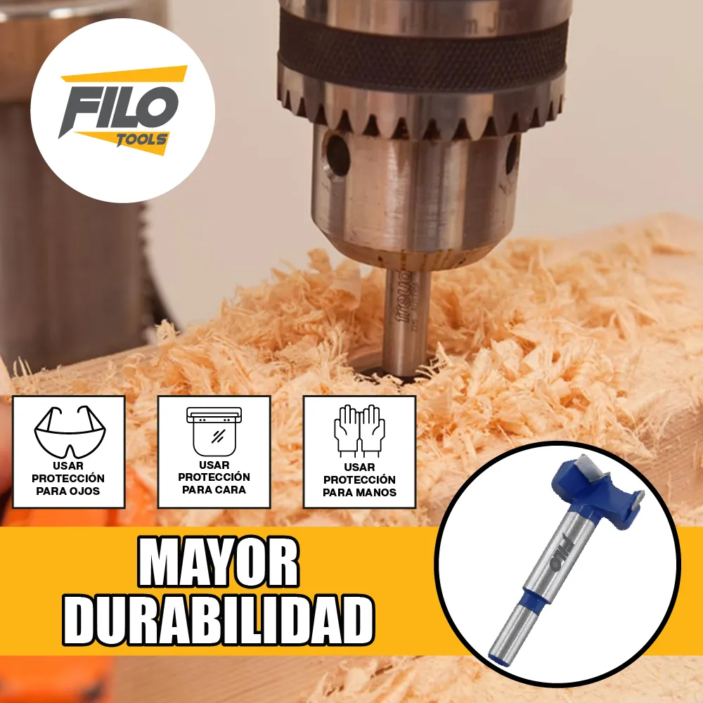 Set 2 Brocas Tipo Forstner Para Madera 35 mm Carburo De Tungsteno