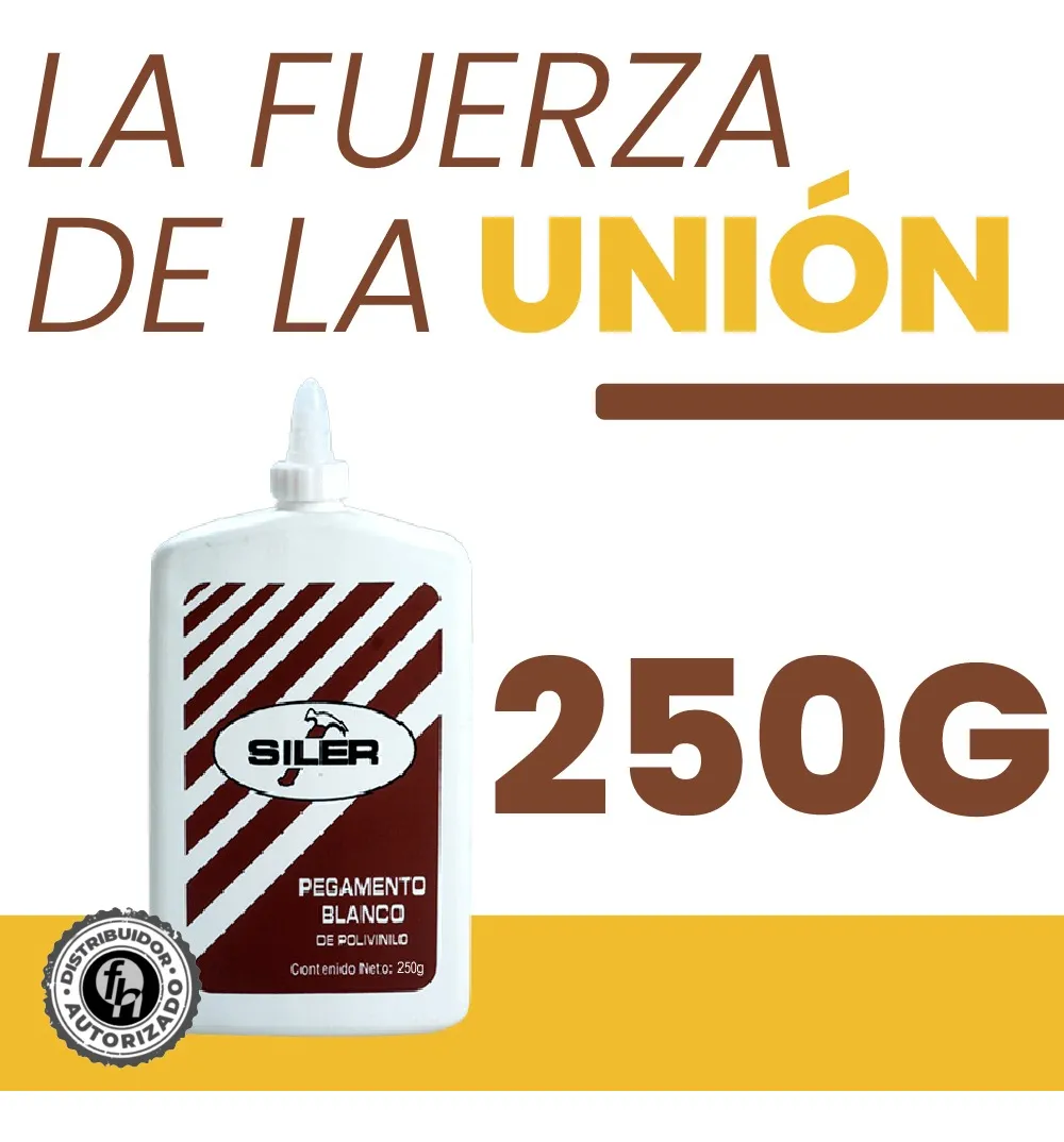 Pegamento Blanco Madera B250 Siler Etiqueta Café 250 g