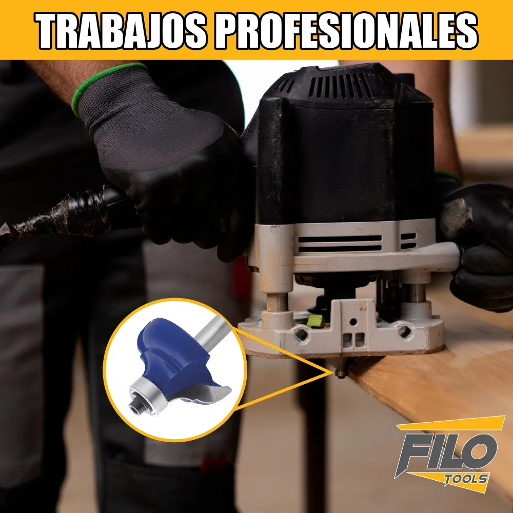 Broca Para Router 1/2'' Rebajadora de Madera Corte Clásico 1 Pieza