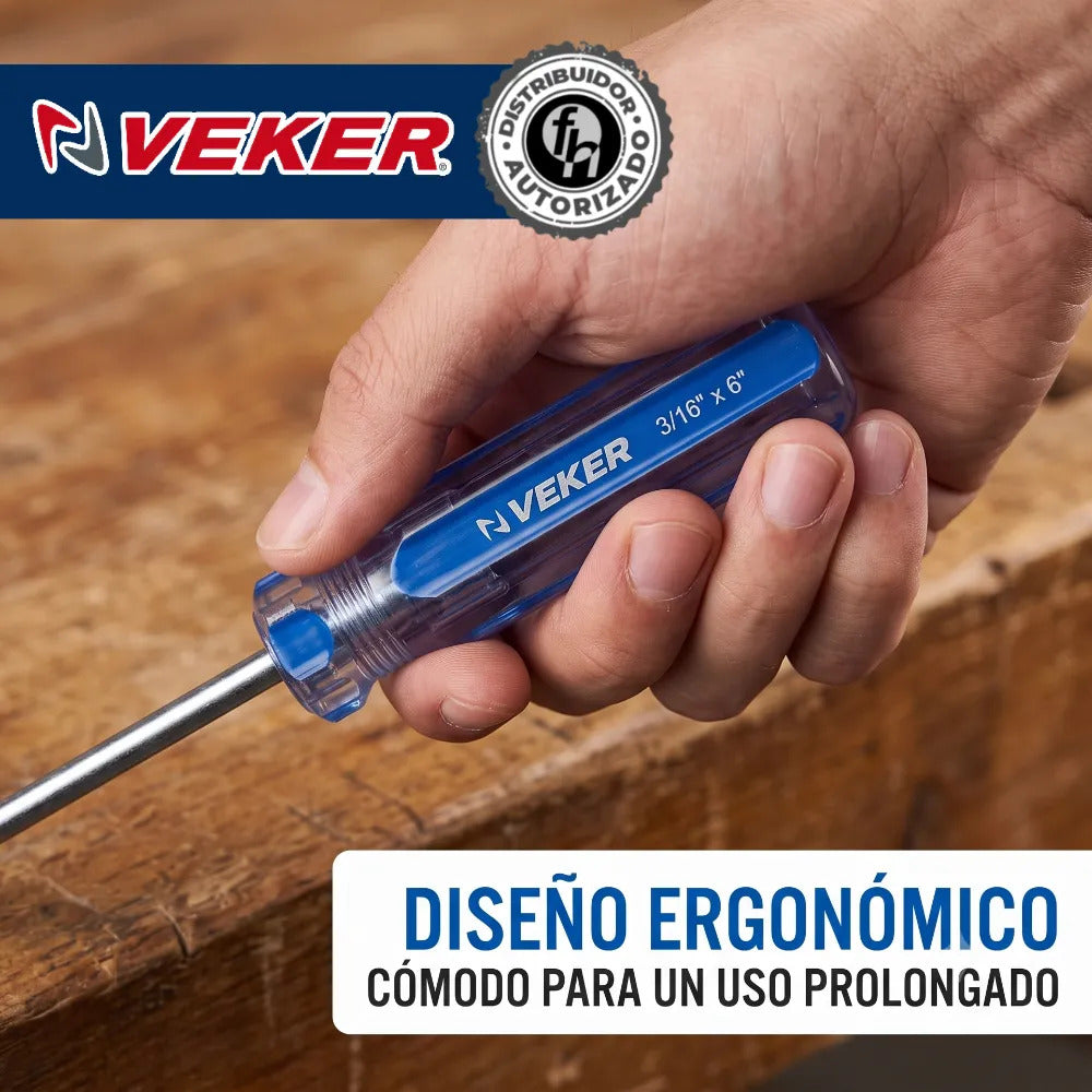Desarmador De Cruz Magnético Mango PVC 3/16x6'' Veker 12213 Herramienta Multiusos Destornillador de Precisión Mango PVC Punta Magnética (Copia) (Copia) (Copia) (Copia) (Copia) (Copia) (Copia)