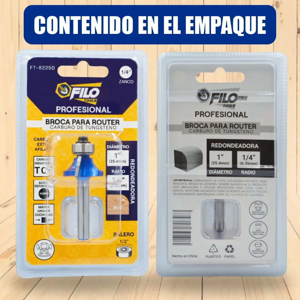 Broca Para Router 1'' Rebajadora de Madera Redondeadora 1 Pieza