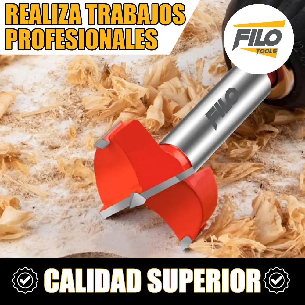 Broca Tipo Forstner Para Madera Carburo De Tungsteno 26 y 35 mm
