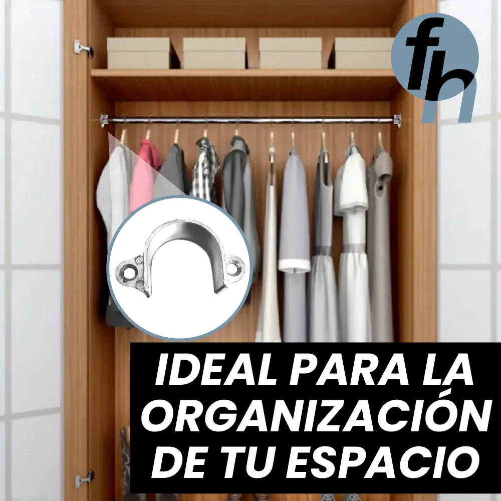 Brida Cocol Para Tubo Redondo 1'' Abierta Acabado Niquelado 2 Piezas