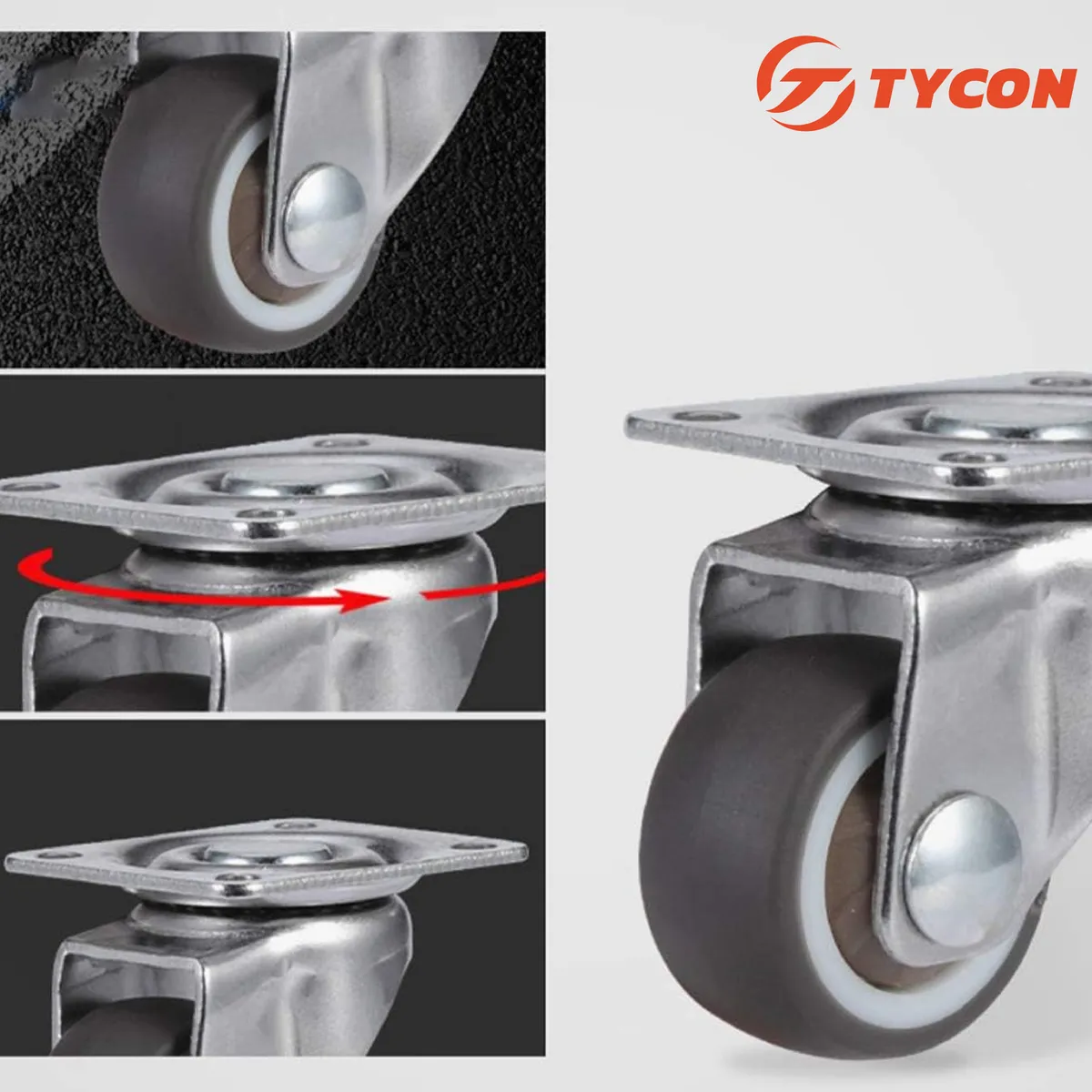 Rodaja Giratoria Café 75 mm Con Placa Y Freno