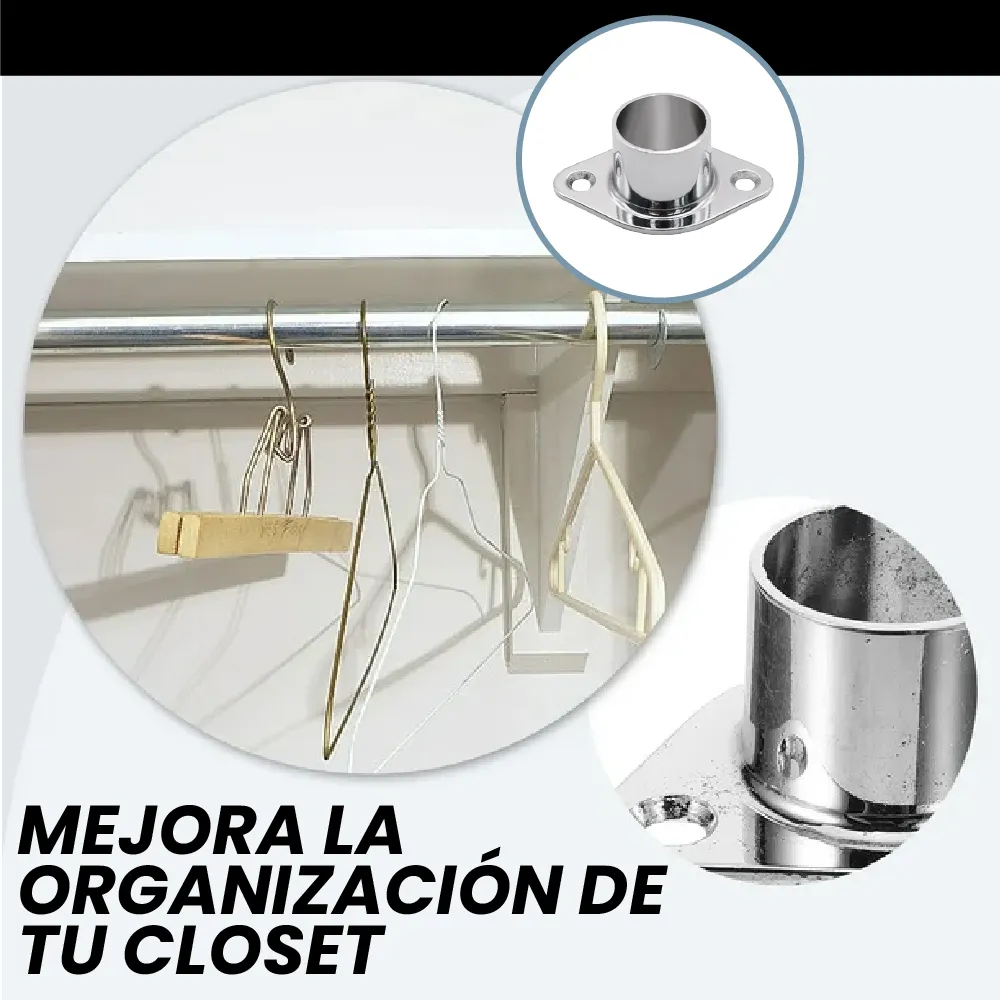 Brida Cocol Para Tubo Redondo 1'' Cerrada Acabado Niquelado 2 Piezas