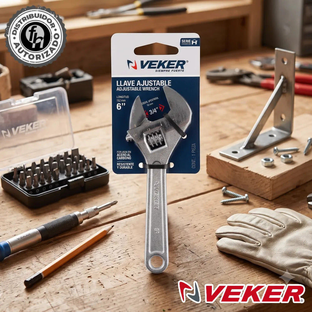Llave Perico Ajustable 6 Pulgadas Pavonada Veker 12470
