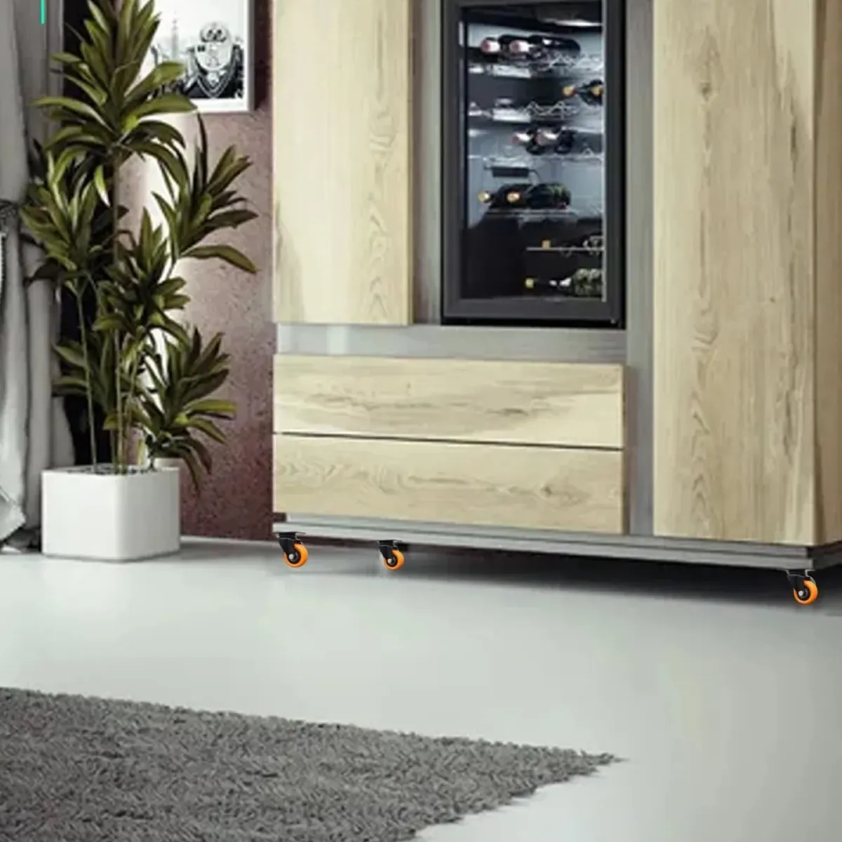 Rodaja Giratoria Rueda Naranja 40 mm Doble Balero