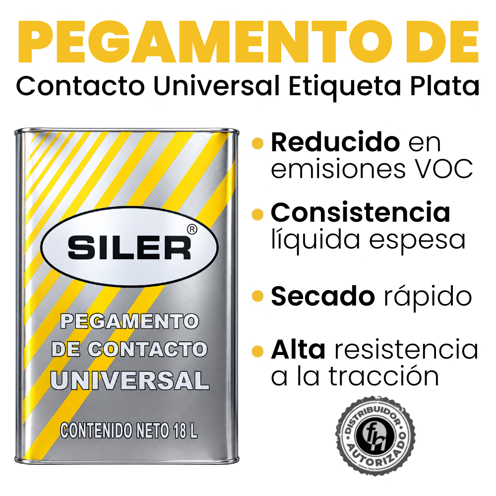 Pegamento Universal De Contacto Siler Amarillo 18 Litros