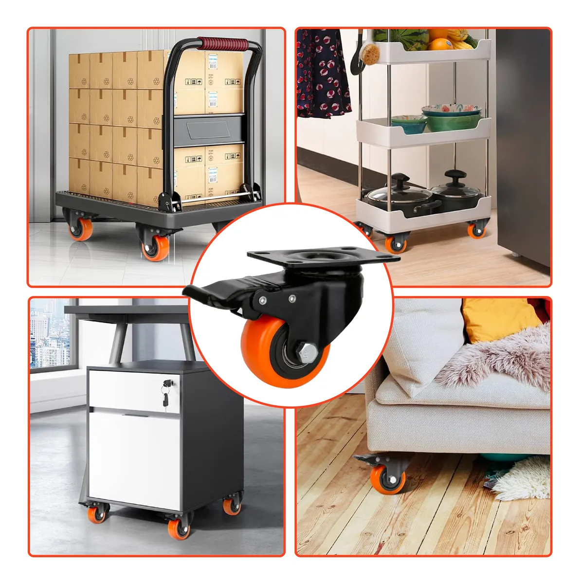 Rodaja Giratoria Rueda 40 mm Con Freno Doble Balero