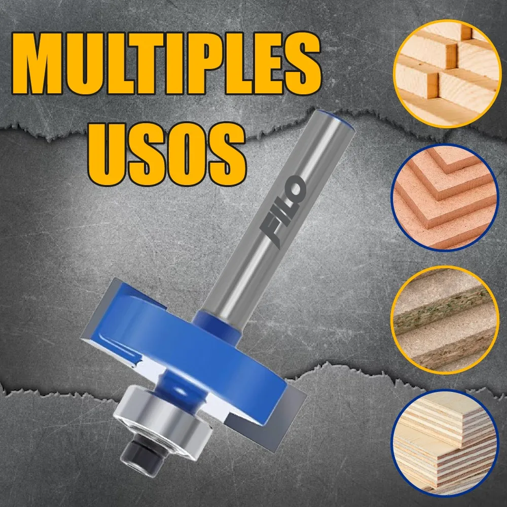 Broca Para Router Altura 6.35 mm Rebajadora de Madera Corte T 1 Pieza