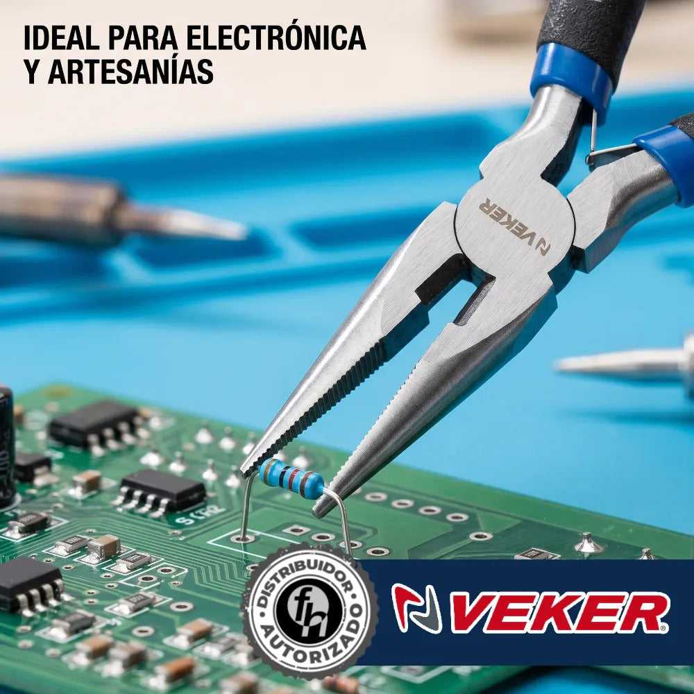 Mini Pinza De Punta Y Corte Electricista 5" Pulgadas Veker 12663 Alicate De Punta