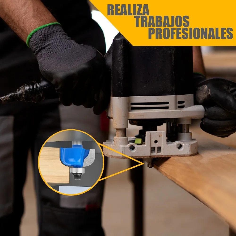 Broca Para Router 1 1/2'' Rebajadora de Madera Cuarto Bocel 1 Pieza