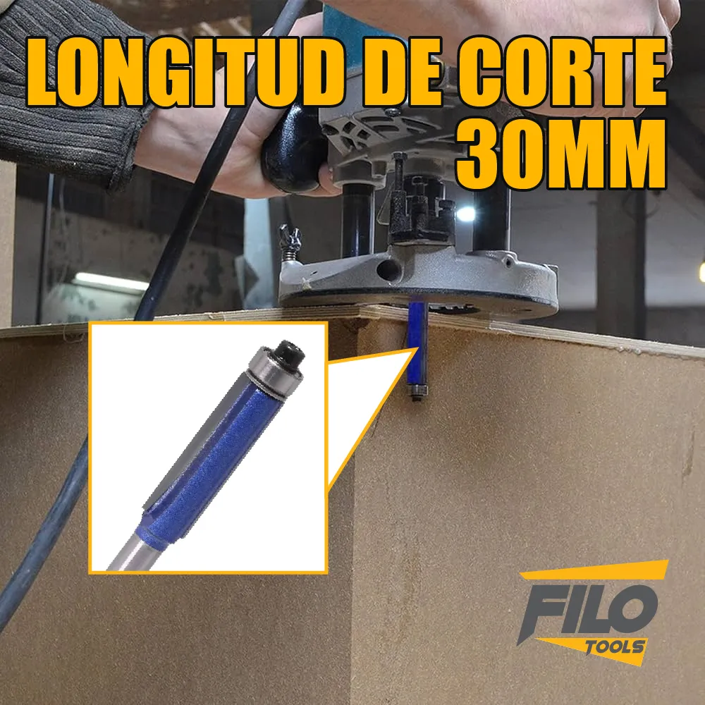 Broca Perfiladora Para Router Diámetro 1/2x1/4" Corte 30 mm