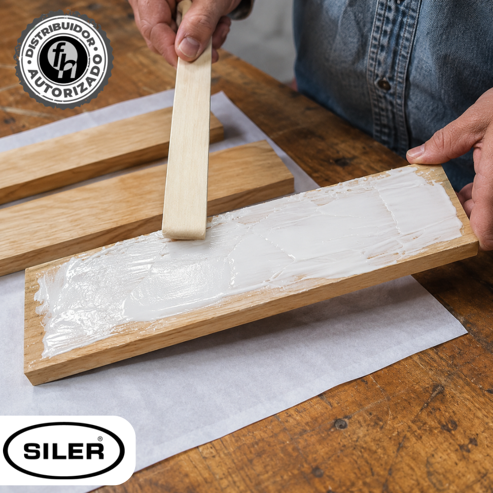 Pegamento Blanco Clásico Madera Siler "B4000" Etiqueta Café 4 kg