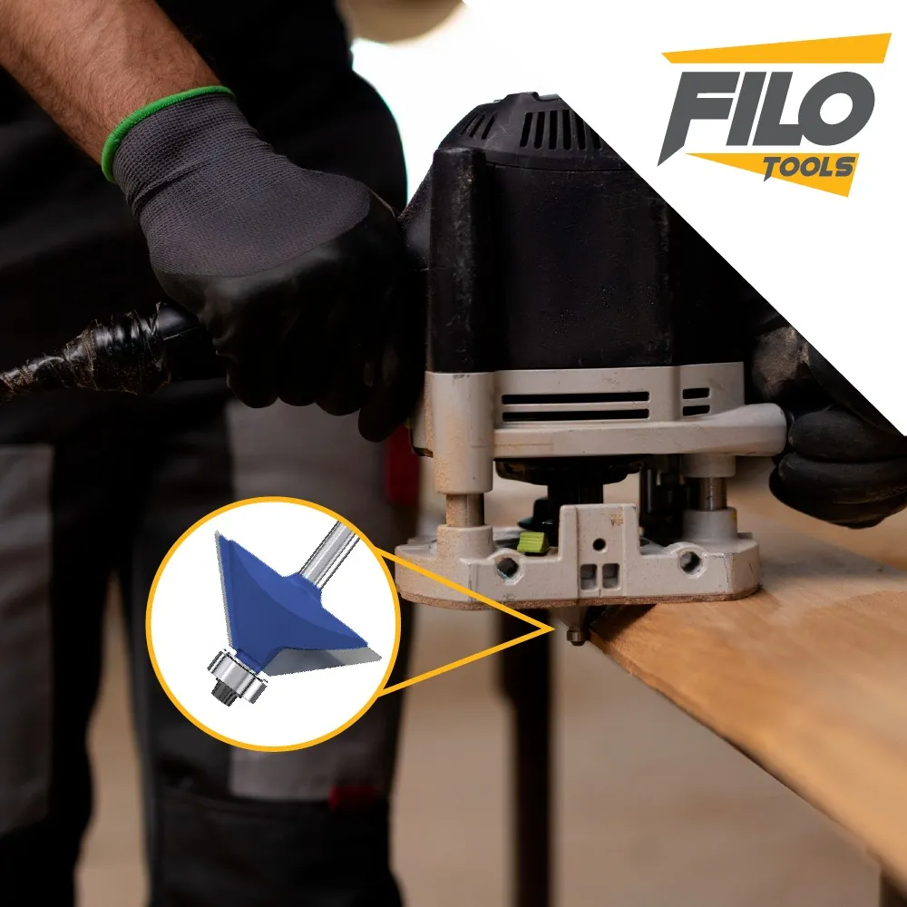 Broca Para Router Rebajadora de Madera Chamfer 45° 1 Pieza