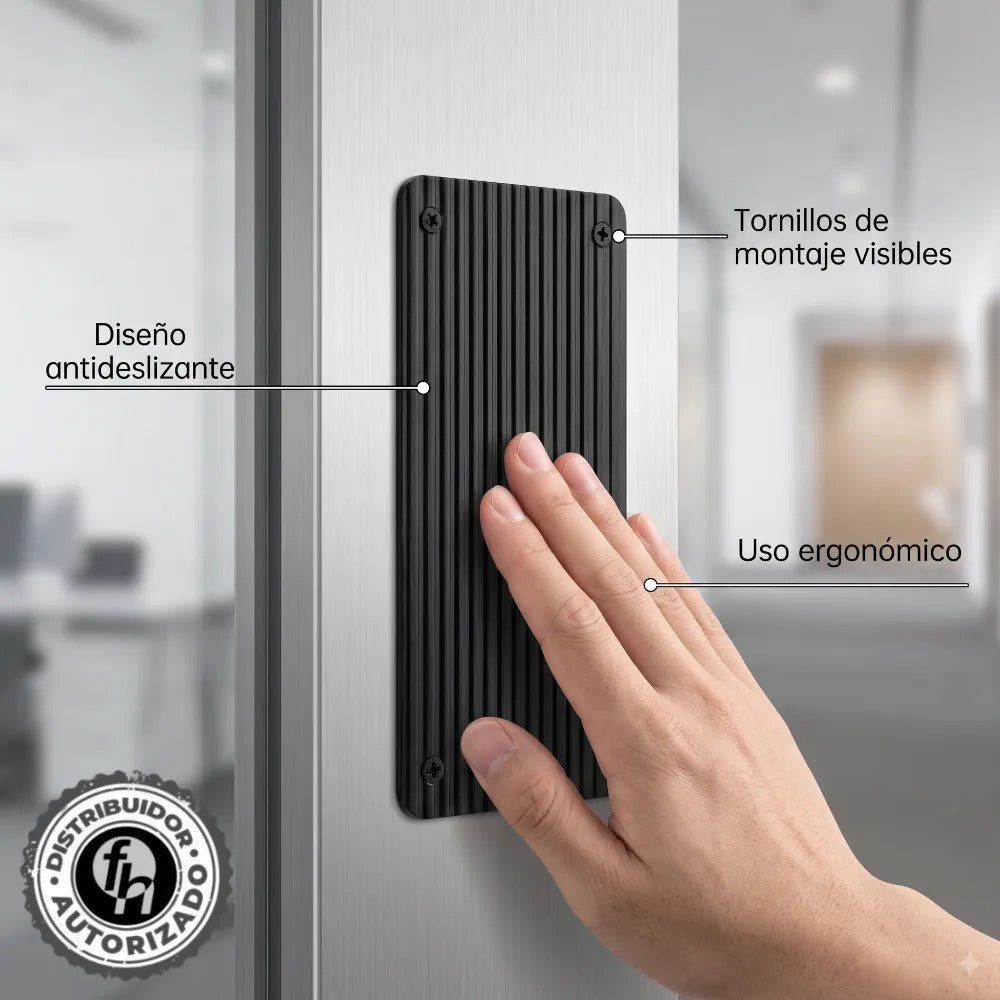 Mirilla Y Placas Para Puerta Cocina Aluminio Negro Mate 30 cm Protección Contra Arañazos Y Rayones Placa Empuje Protectora, Mirilla De Seguridad Y Visibilidad
