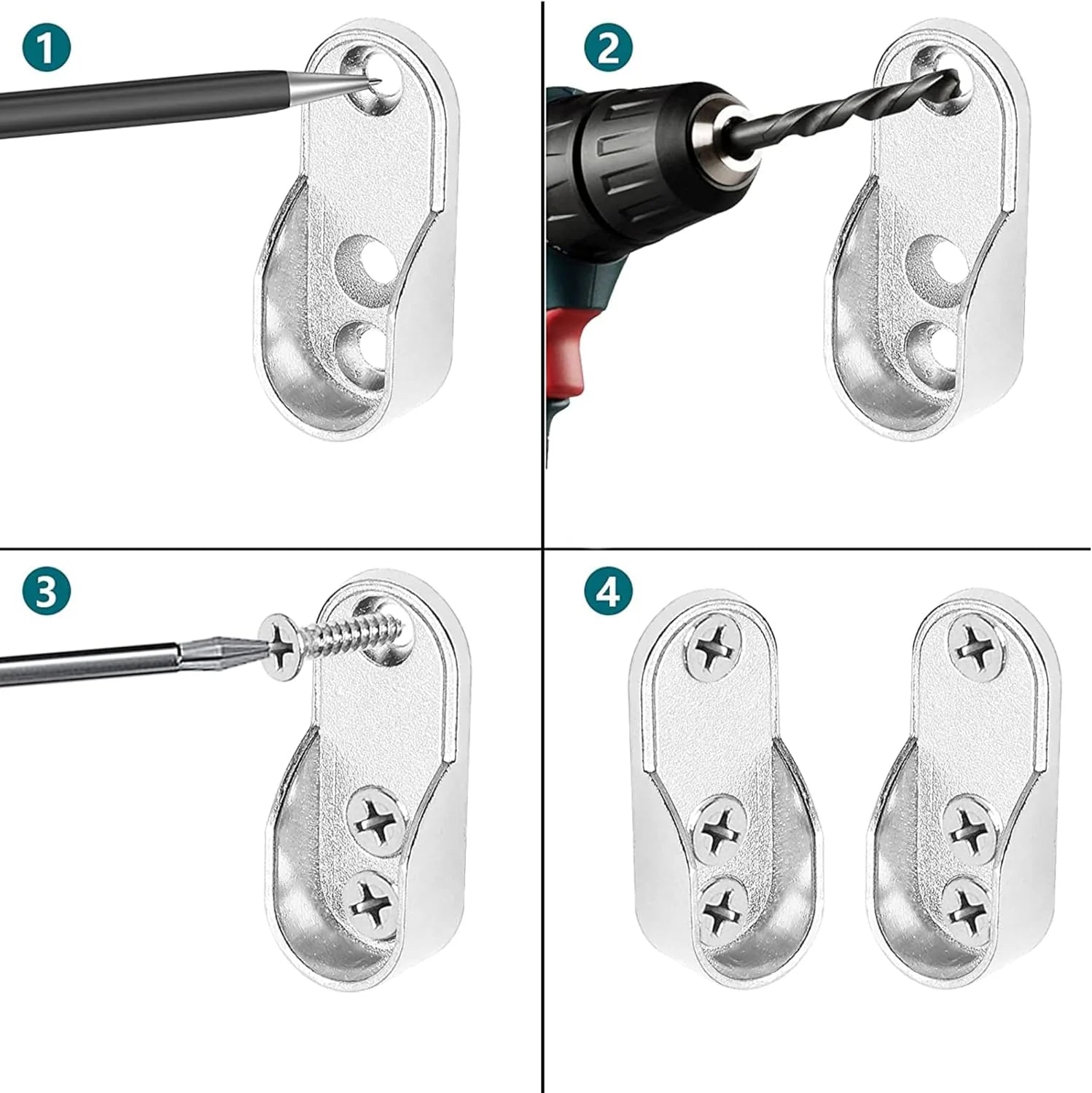 Brida Para Tubo Closet Ovalado Acero Con Tornillos FH