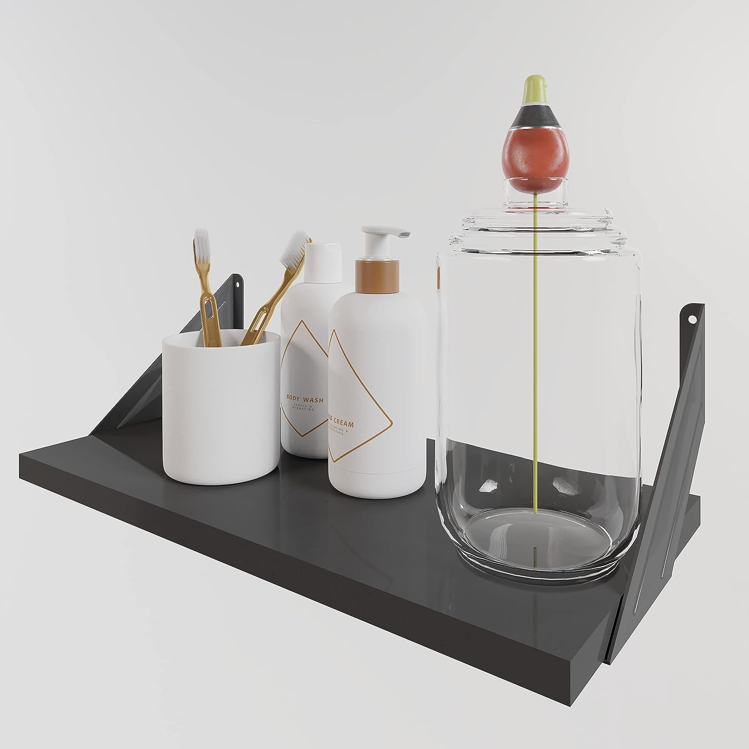 Repisa Estantería Melamina Negro Mate 40x20 cm Ménsula Minimalista Moderna