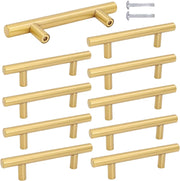Jaladera Manija De Barra Hueca 12.4 cm Latón Brillante Con Tornillos