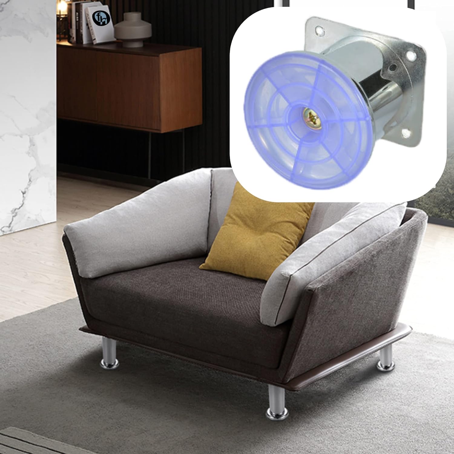 Pata Para Sofá y Muebles Redonda Acero Cromo 5 cm Con Tornillos