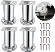 Pata Para Sofá y Muebles Redonda Acero Cromo 12 cm Con Tornillos