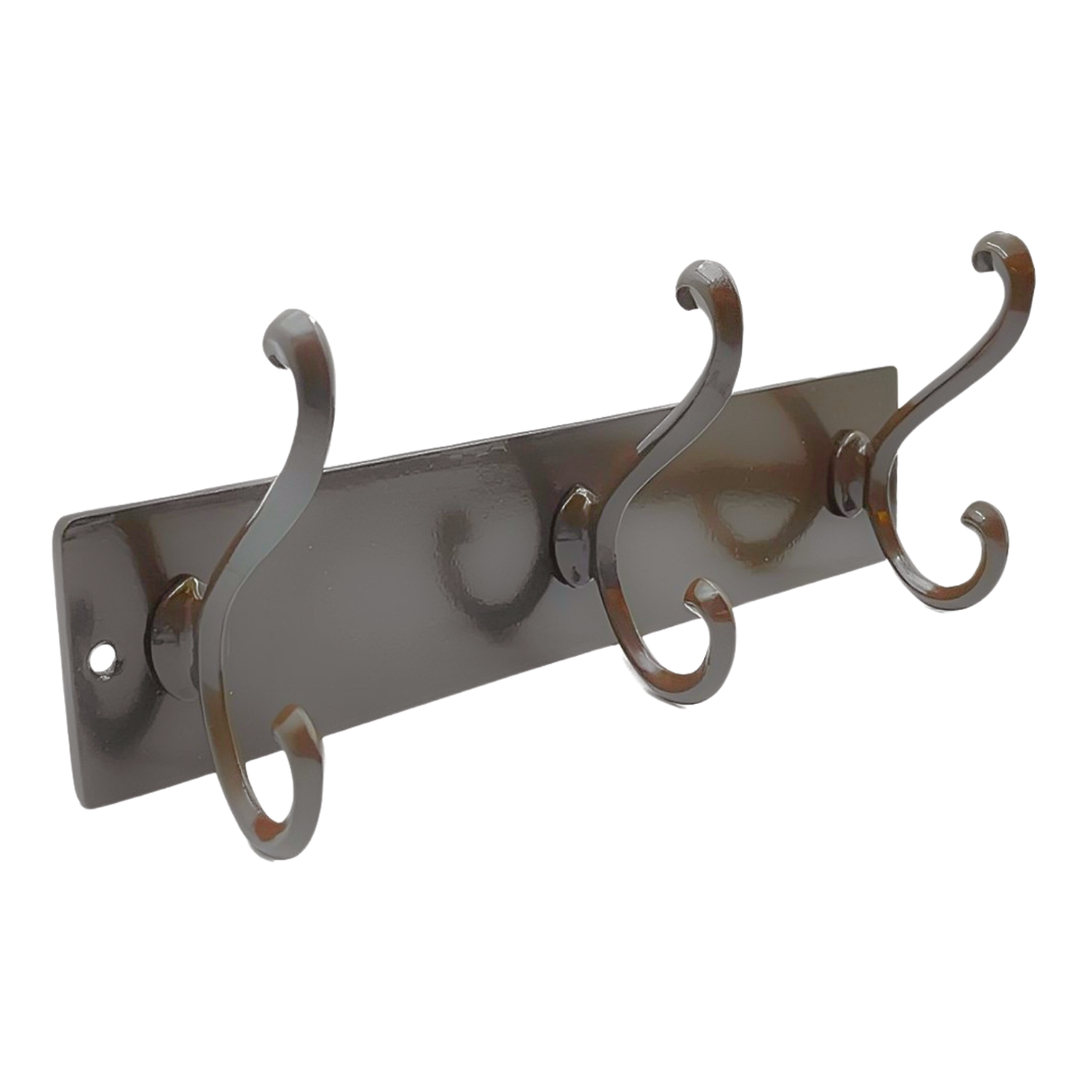 Perchero De Pared Con Placa y 6 Ganchos Zamak Café
