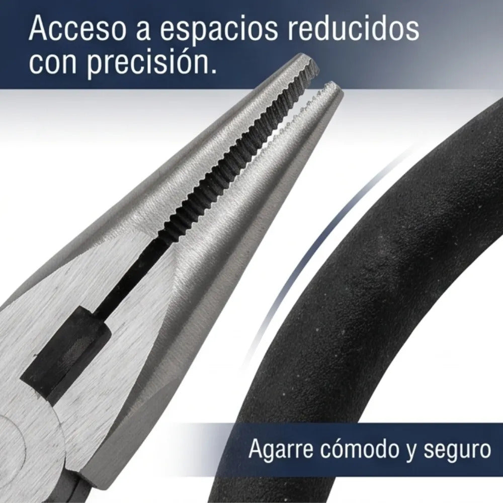 Pinza De Punta Y Corte Multiusos Mango Comfort 6'' Veker 12670 Alicate De Punta
