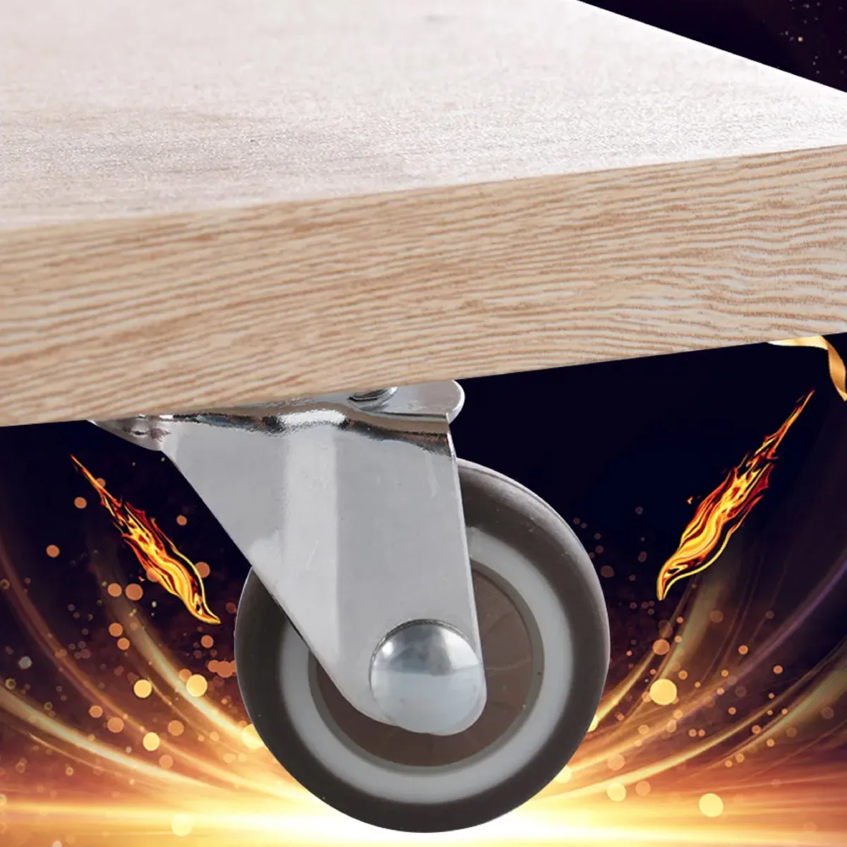 Rodaja Giratoria Café 30 mm Con Placa Y Freno