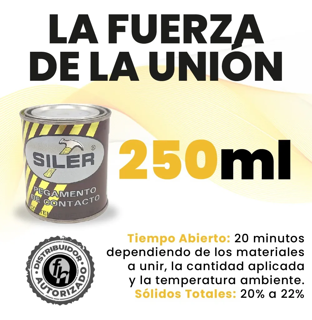 Pegamento Universal De Contacto Siler Línea Dorada 250 ml Amarillo