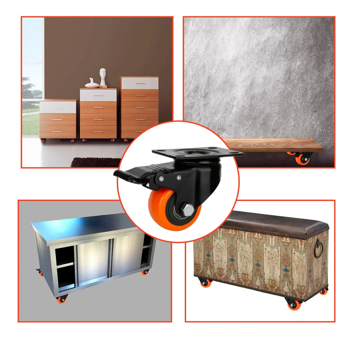 Rodaja Giratoria Rueda 40 mm Con Freno Doble Balero