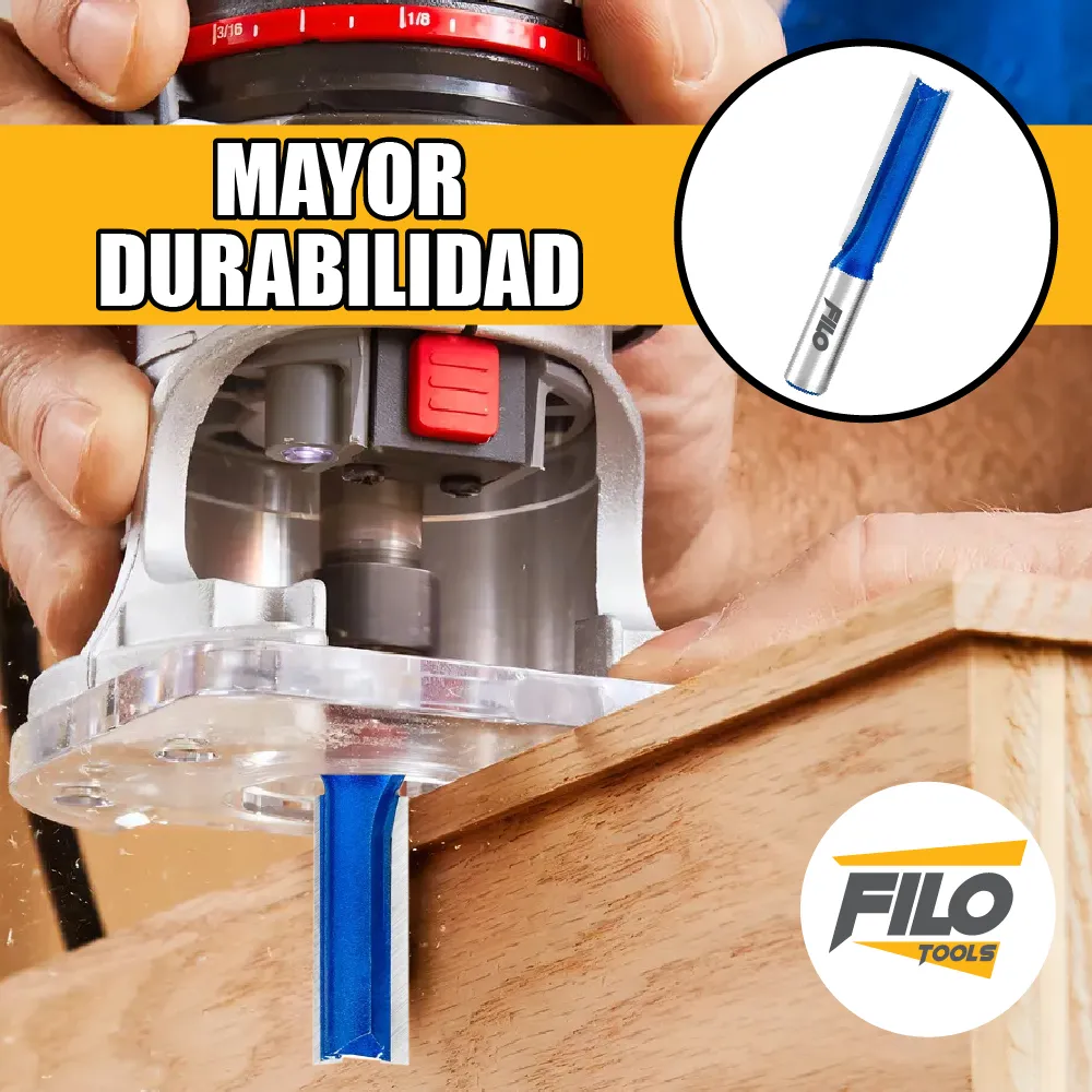 Broca Acanaladora Router Diámetro 1/2" Zanco 1/2" Corte 30 mm