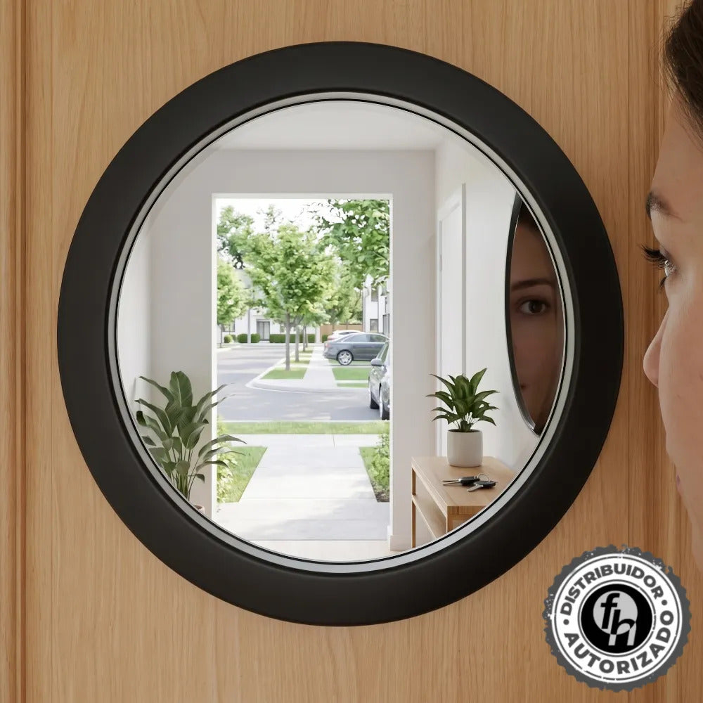 Mirilla Y Placas Para Puerta Cocina Aluminio Negro Mate 30 cm Protección Contra Arañazos Y Rayones Placa Empuje Protectora, Mirilla De Seguridad Y Visibilidad