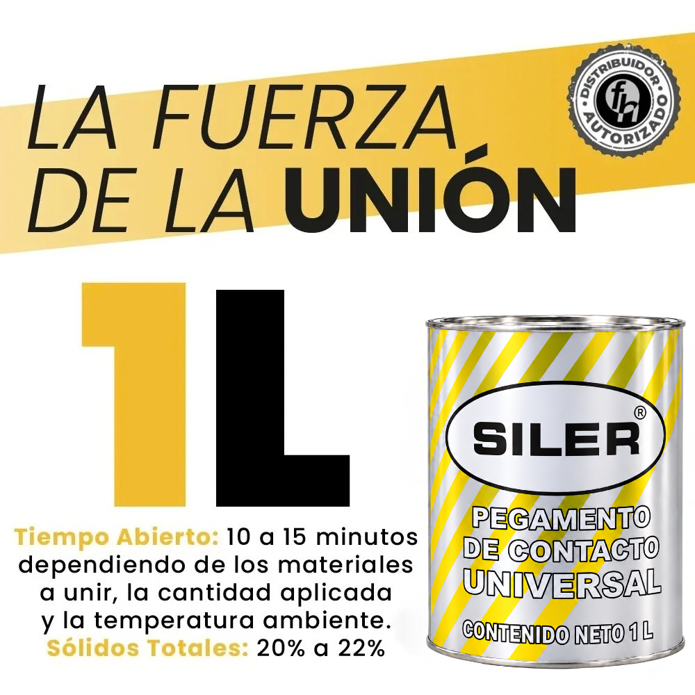 Pegamento Universal De Contacto Siler Amarillo 1 Litro