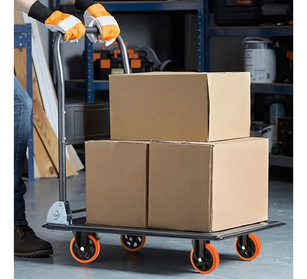 Rodaja Giratoria Rueda 100 mm Doble Balero Tycon Naranja