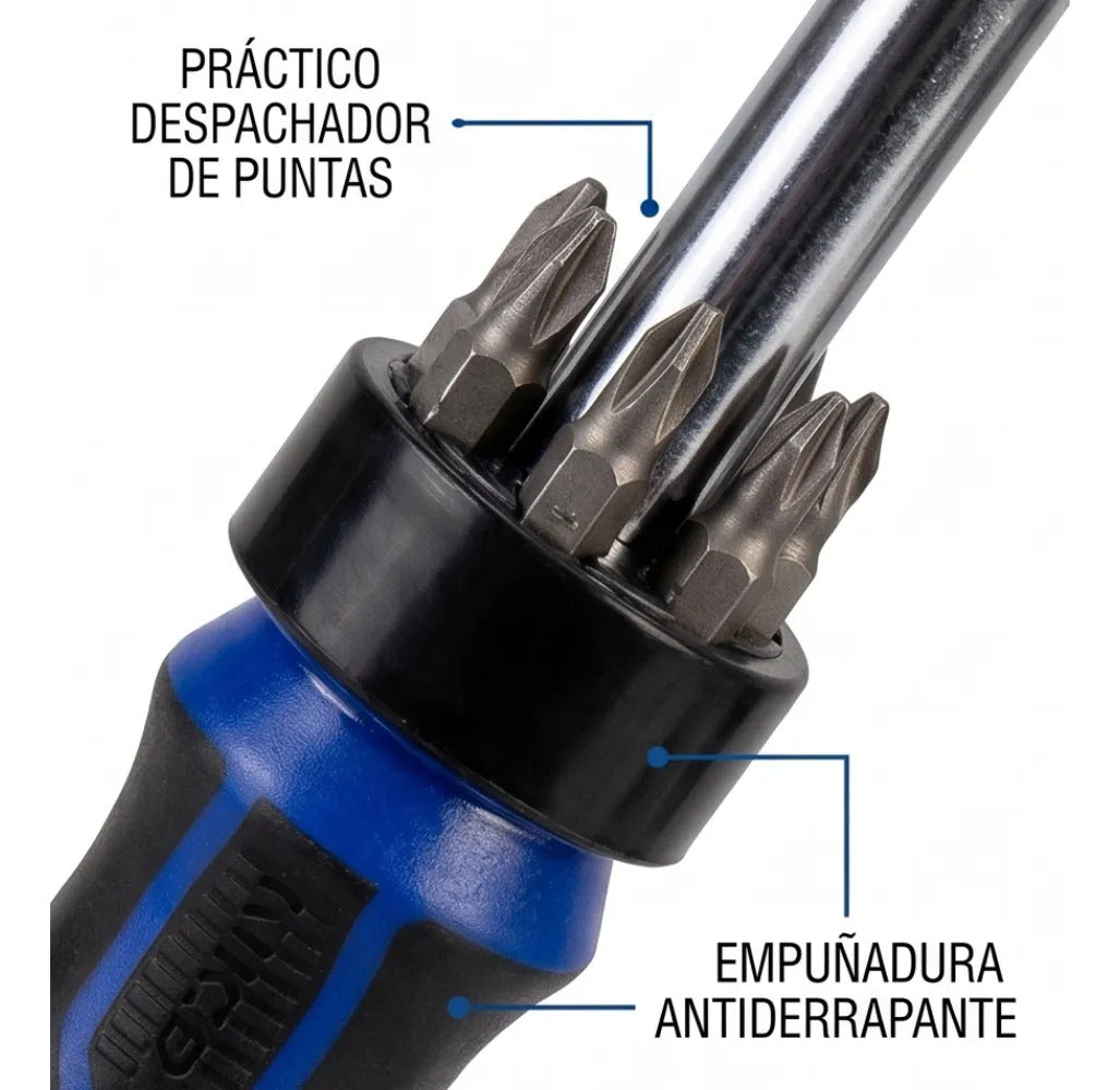 Juego Desarmador Con 6 Puntas Intercambiables Veker 12220 Multipunta Herramienta Multiusos Destornillador de Precisión