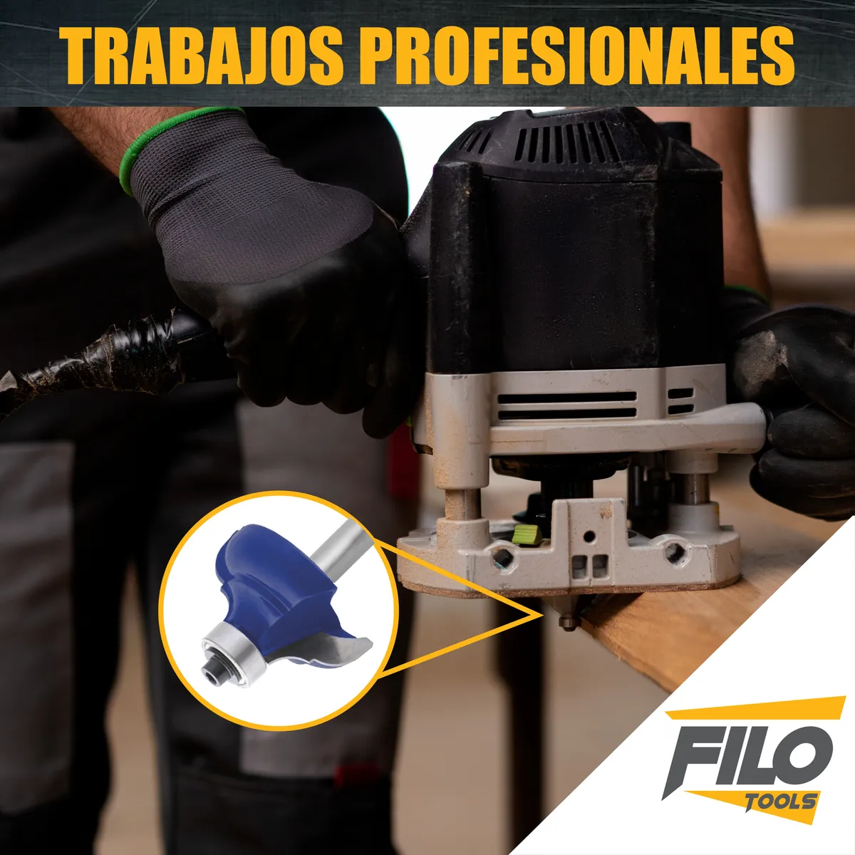 Set 2 Piezas Broca Para Router Rebajadora de Madera Corte Clásico