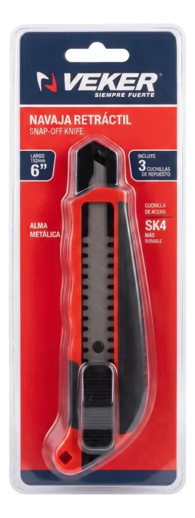 Cutter Reforzado Profesional Alma Metálica Y Repuestos 12201