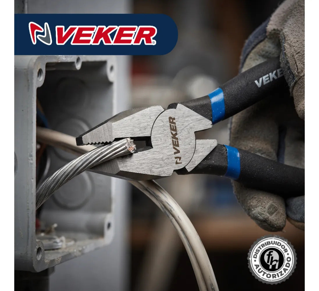 Pinza Profesional Electricista 9" Pulgadas Uso Rudo Veker 12678 Alicate
