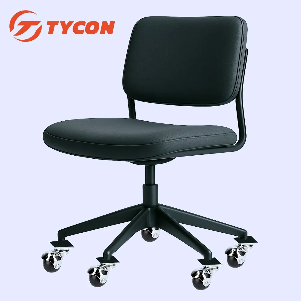 Rodaja Bola Giratoria 40 mm Con Placa 4 Piezas Hule Negro Mate