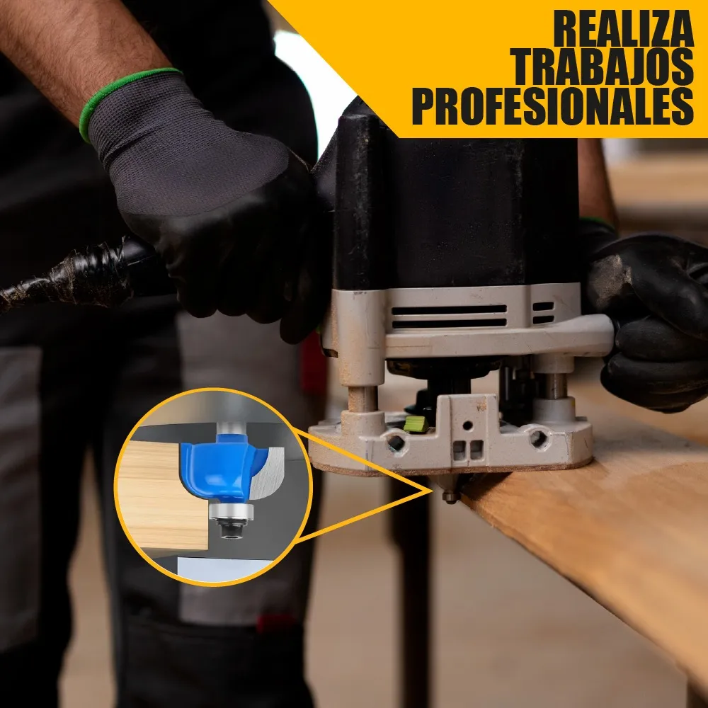 Set 4 Piezas Broca Para Router Rebajadora de Madera Cuarto Bocel