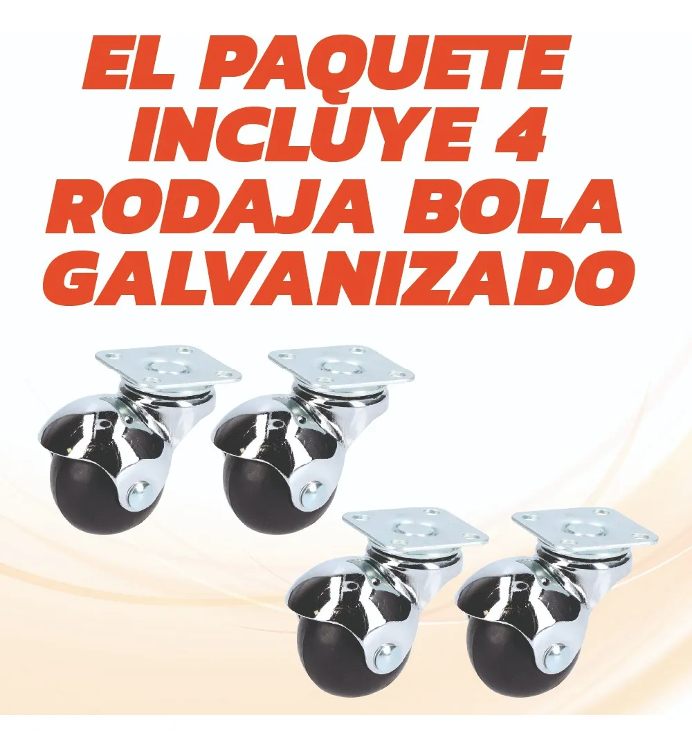 Rodaja Bola Giratoria 50 mm Con Placa Tycon