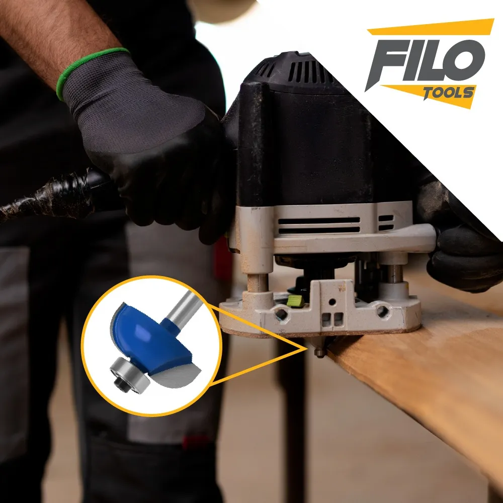 Broca Para Router 1 1/2'' Rebajadora de Madera Cuarto Bocel 1 Pieza