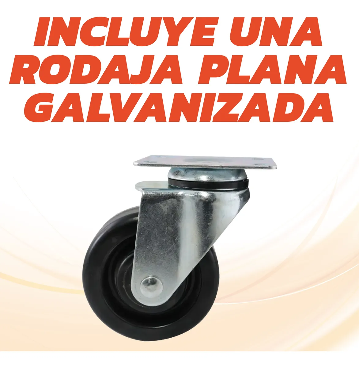 Rodaja Rueda Giratoria Hule 65 mm Con Balero y Placa 1 Pieza