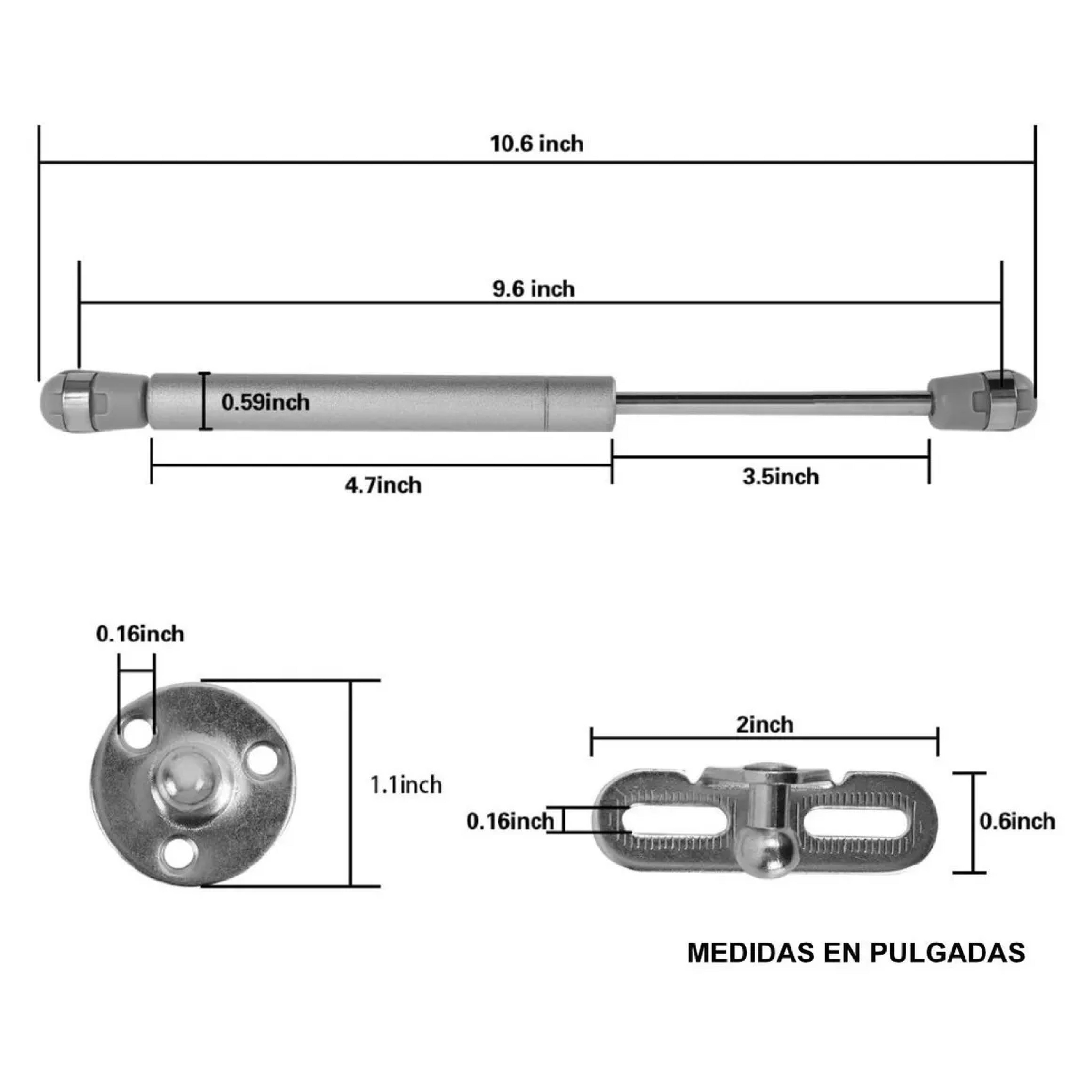 Pistón Elevable de Gas Amortiguador Para Puerta Plegable