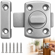 Pasador Cerrojo Giratorio De Seguridad Bidireccional 180° Níquel Con Tornillos